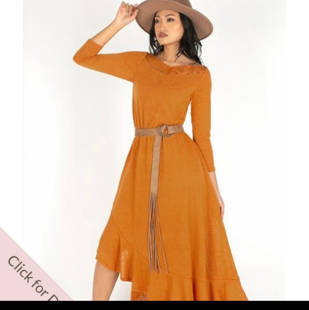 New Joyfolie Aviella Dress in Sunset Gold
